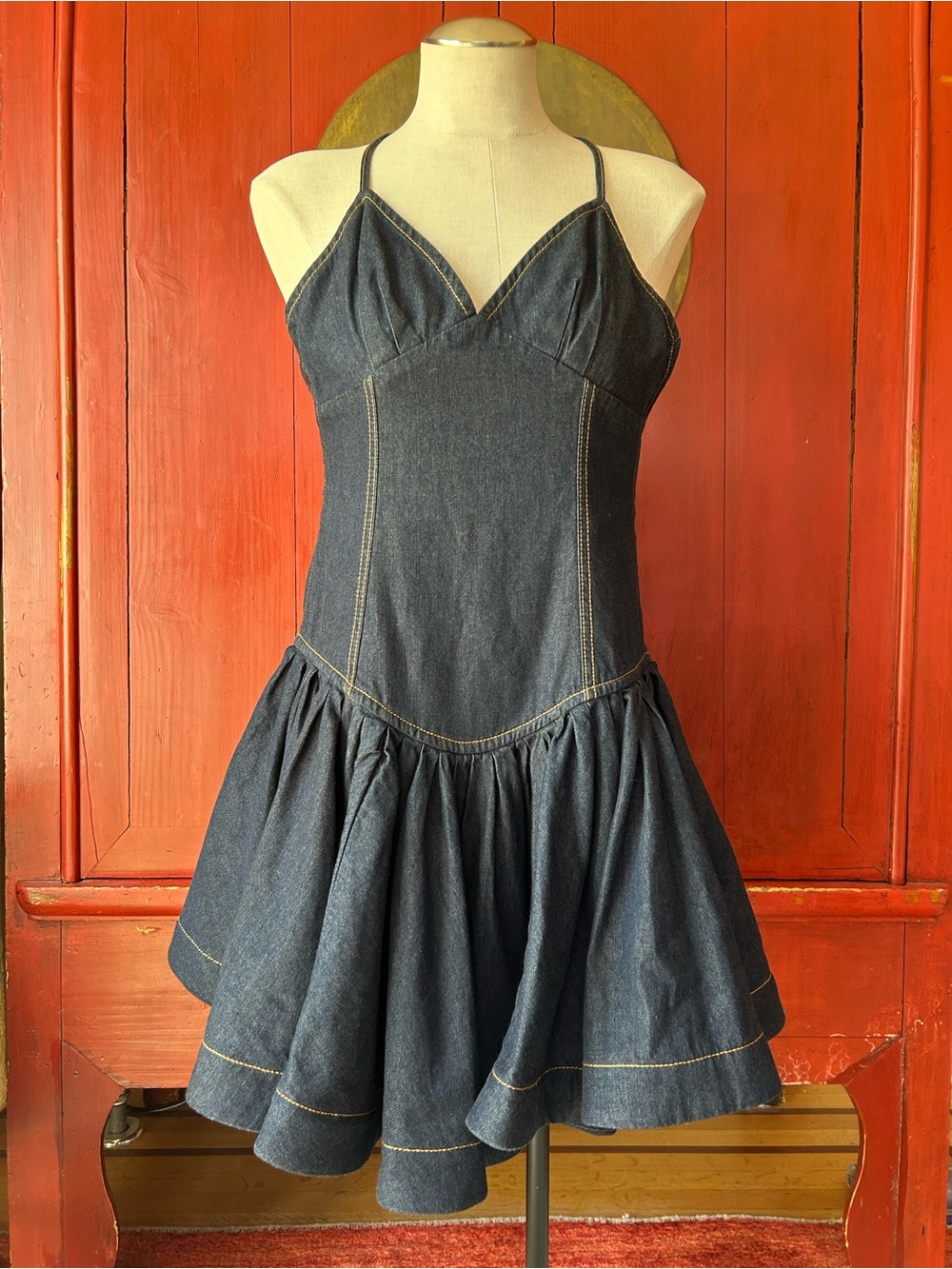 Zimmermann Crush Denim Mini Dress, Night Sky, Size 4US, New w/tags, MSRP $850 - Picture 4 of 6